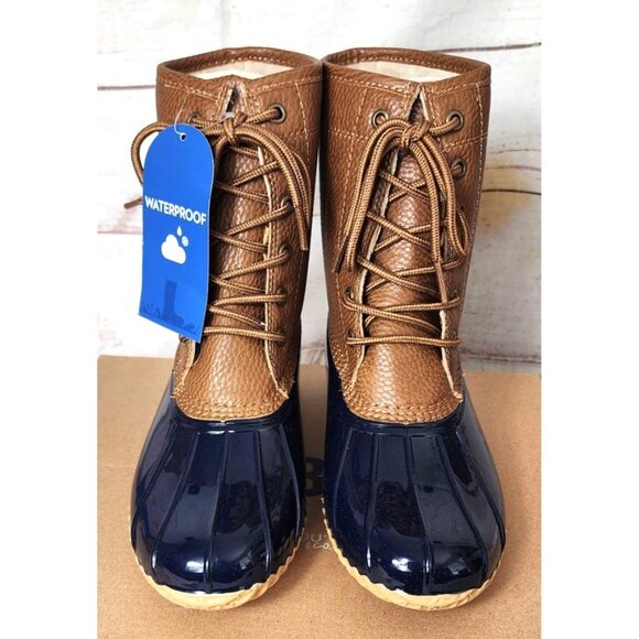 JBU Fall 2022 Navy/Tan Maplewood Waterproof Women’s Boots Size 6M – Stylish - Picture 2 of 16